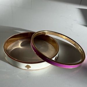kate spade bangles (2) - Cream with spades & “Gild the Lily” purple & gold